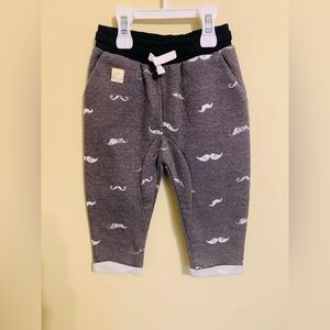 River Island Toddler Boys Dark Grey Mustache Graphic Pocket Sweatpants